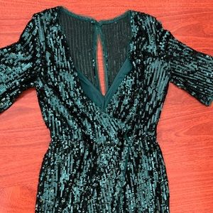 Green sequin dress